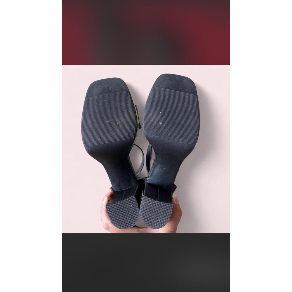 REPORT STYLE SAUCY Sexy Black strappy 4.5 INCH block heel sandals SIZE 8 - Picture 8 of 8